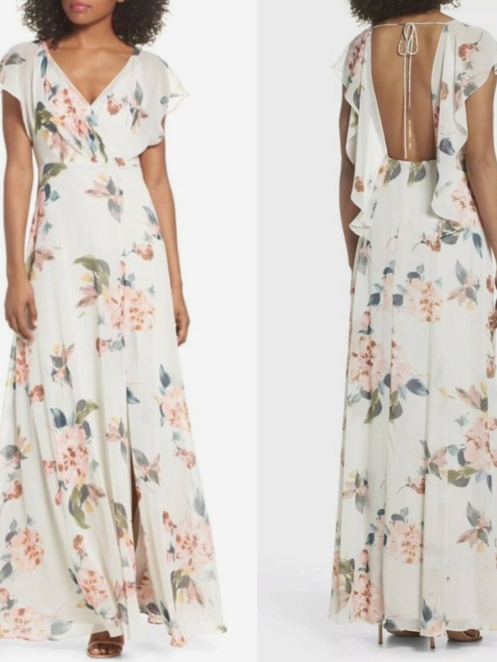 NWT Jenny Yoo Collection Alanna Dress Floral Ohana Bridesmaid Maxi Open Back 8
